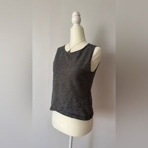 Madewell Striped Black and Gray Sleeveless Top